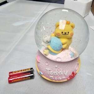 Teddy Bear Snow Blobe-Pink